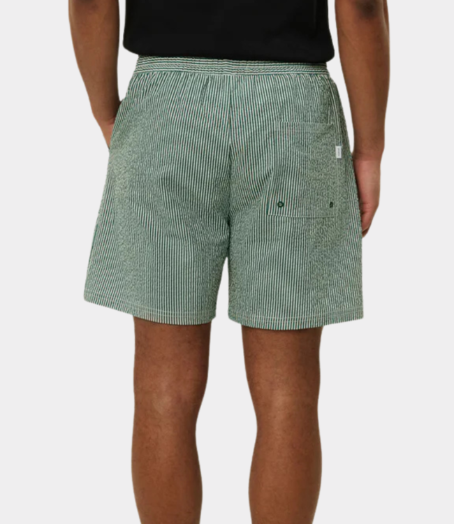 Les Deux stan stripe seersucker swimshorts evergreen 1000161-572