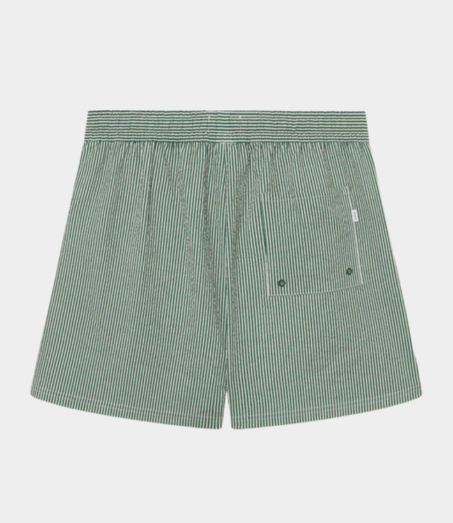 Les Deux stan stripe seersucker swimshorts evergreen 1000161-572