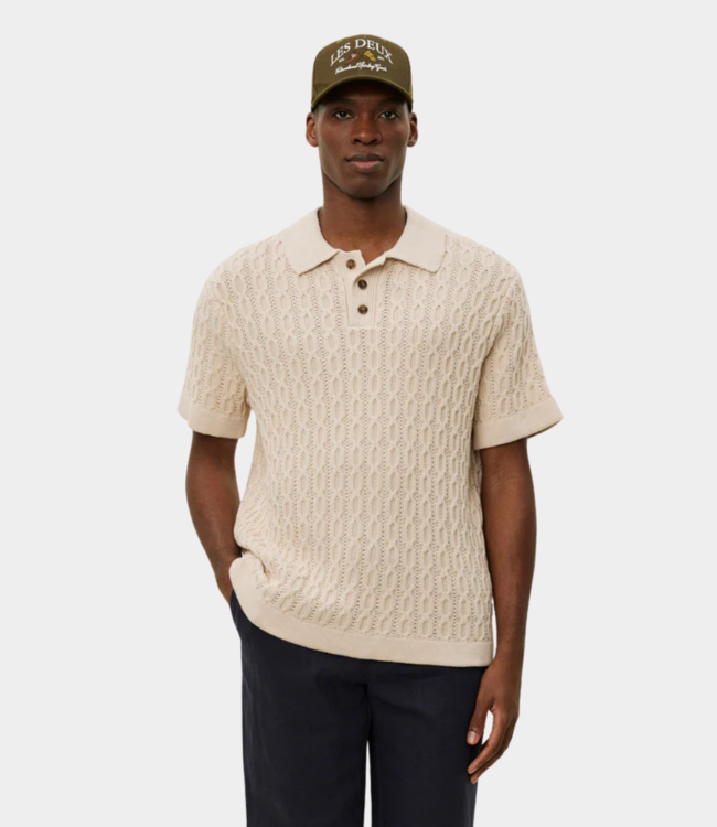 Les Deux garrett knitted polo ivory 1000031-215