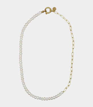 Bonnie Studios Filt gold necklace white