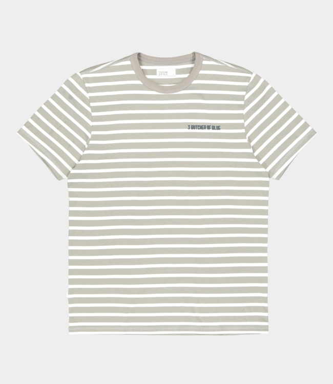 Butcher of Blue classic stripe butcher tee lt. seal grey