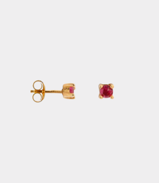 Label Kiki Magenta stone gold earrings