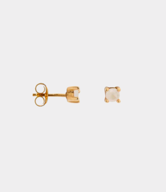 Label Kiki White stone gold earrings