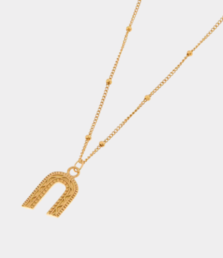 Label Kiki Rainbow twirl necklace gold