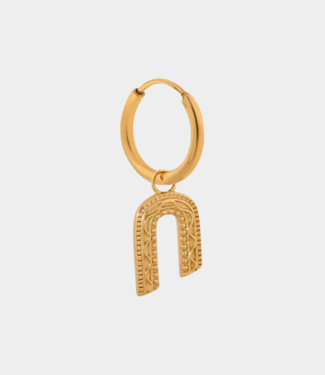 Label Kiki Rainbow twirl hoop gold