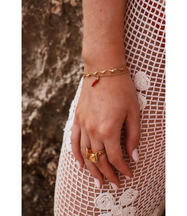 Label Kiki Spicy pepper bracelet gold KSA3091-GOLD