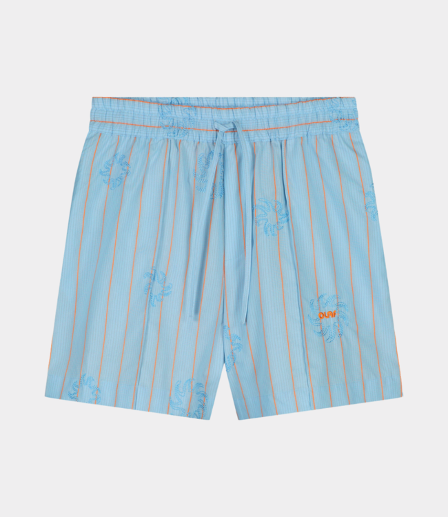 Olaf stripe embro sun  shorts surf blue W210404-SURF BLUE