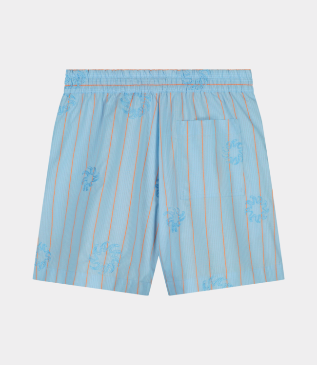 Olaf stripe embro sun  shorts surf blue W210404-SURF BLUE
