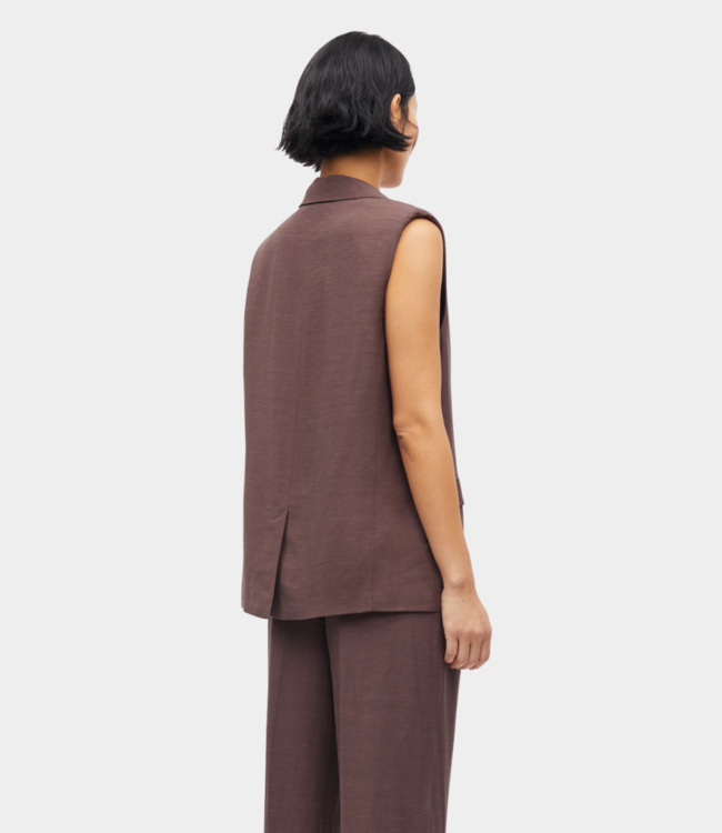 Samsoe Samsoe sathena vest 15630 french roast F25200022-191012TCX