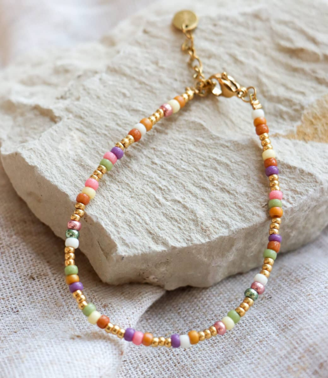 Label Kiki Pastello rainbow bracelet gold KSA2841-GOLD