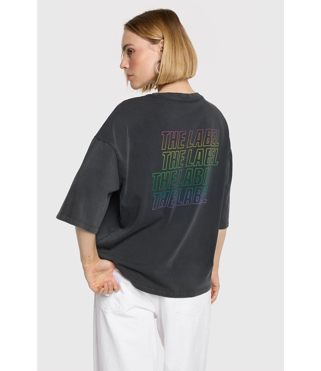 Alix the Label print tee s/s charcoal grey – Casual T-shirt voor elke d