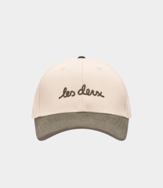 Les Deux brad contrast suede baseball cap ivory