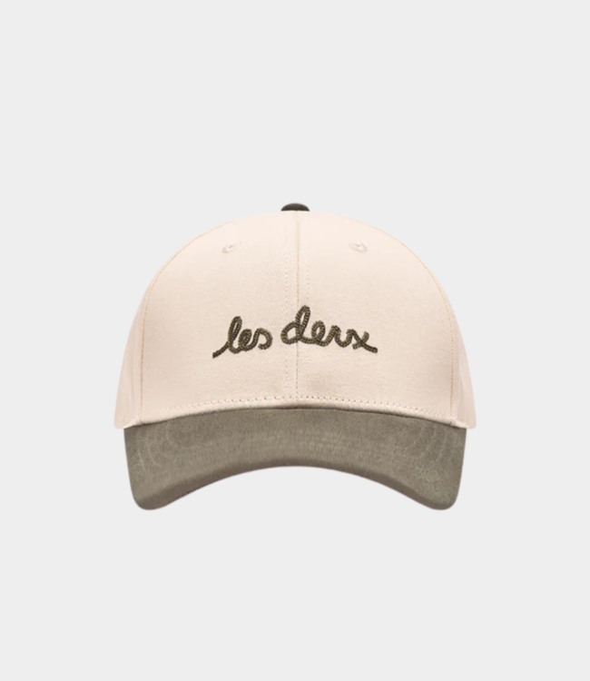 Les Deux brad contrast suede baseball cap ivory 1000110-215