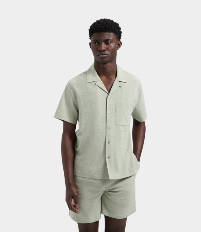 Olaf fine check camp shirt light sage M210301-LIGHT SAGE