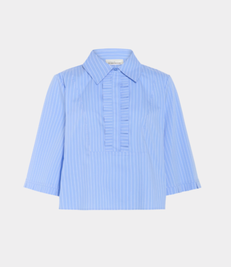 Karen By Simonsen Kbamy silke blouse della robbia blue stripe
