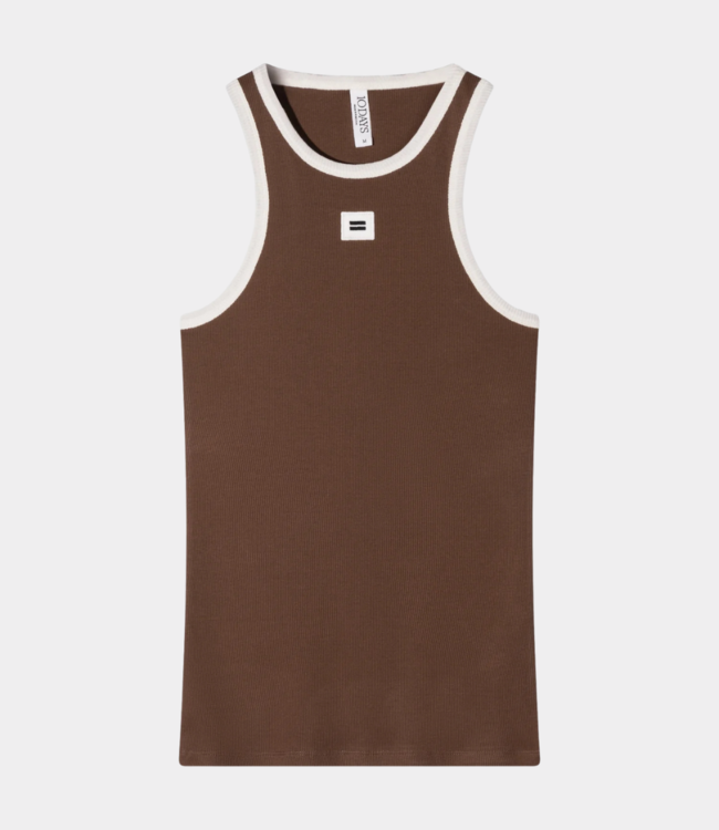 10Days Tank top rib contrast truffle 20-452-5203-1303