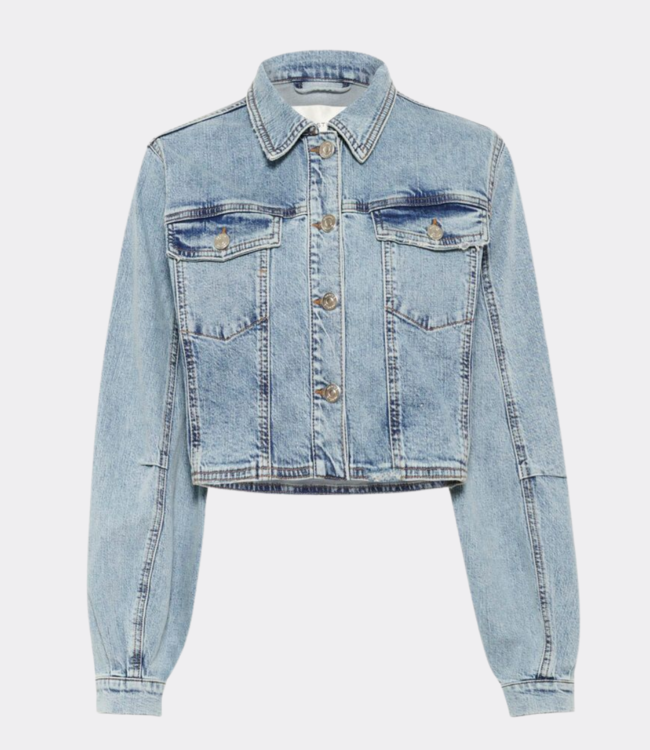 Gestuz Gzdea cropped jacket light blue denim 10910382-107868