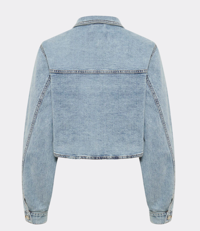Gestuz Gzdea cropped jacket light blue denim 10910382-107868