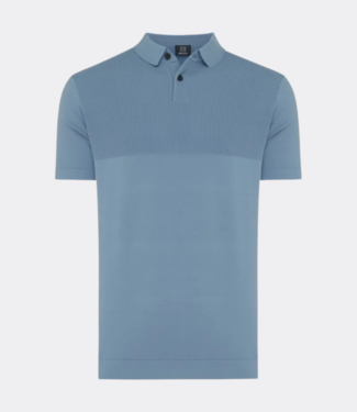 Genti Polo s/s button turkoise blue