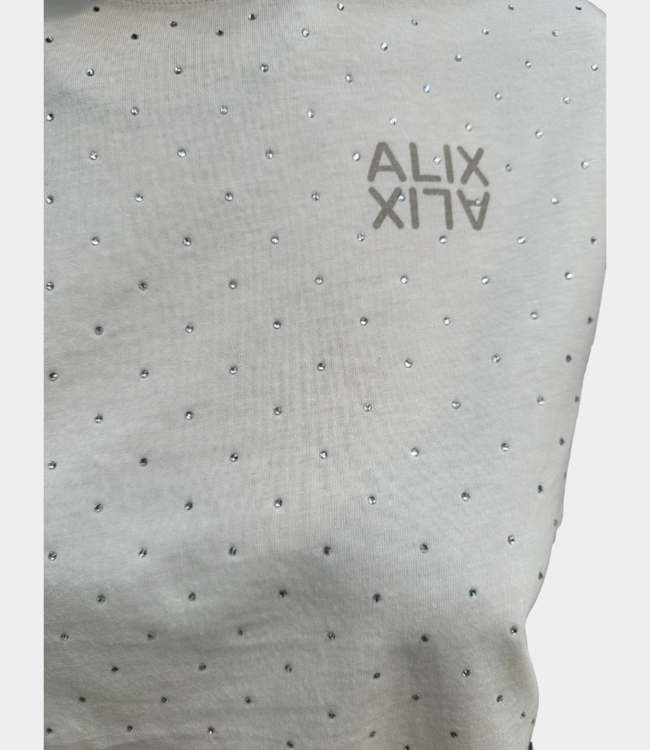 Alix the Label studded tee s/s soft white – Casual T-shirt voor elke da