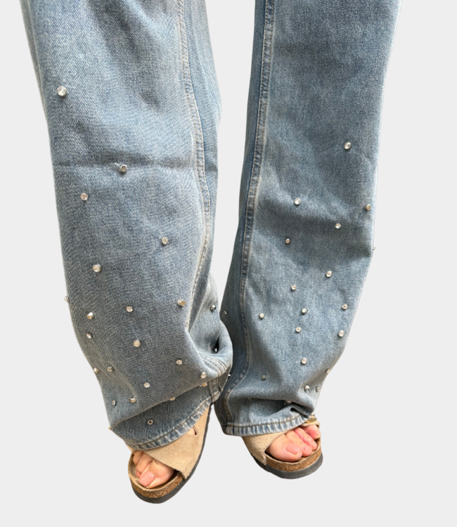 Alix the Label denim broek light blue denim – Moderne broek met strakke