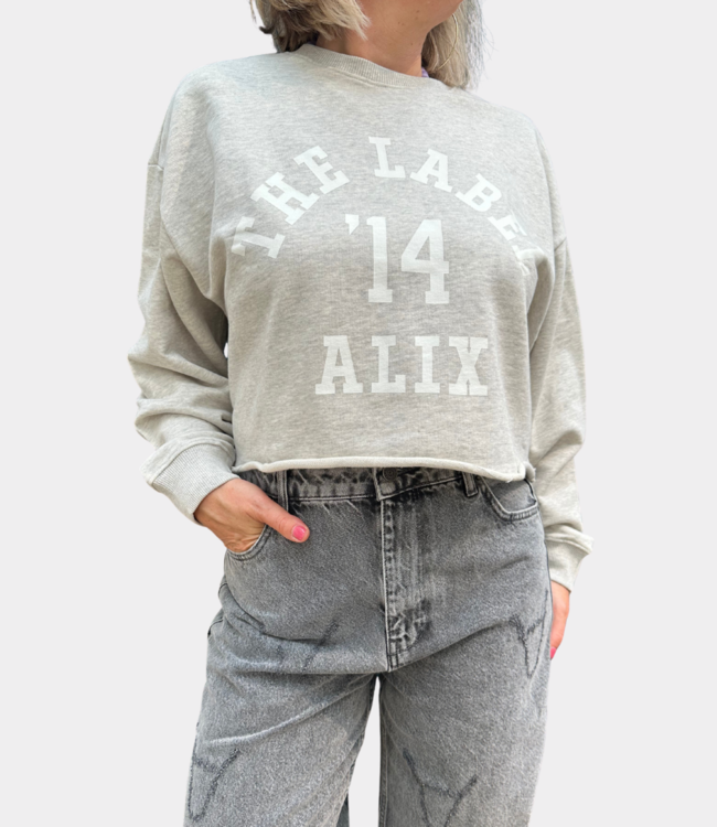 Alix the Label soft sweat light grey melange – Casual trui met zacht