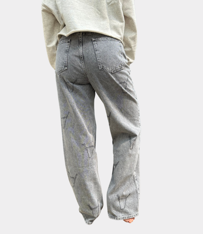 Alix the Label damaged bull pant grey washed denim – Modern pants with