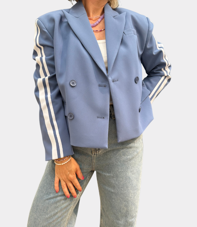 Alix the Label stripe tape blazer night blue – Tailored blazer, tijdloz