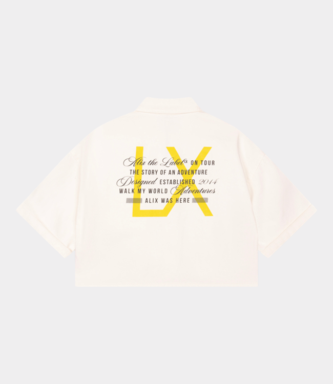 Alix the Label cropped blouse cream – Trendy blouse with refined detail