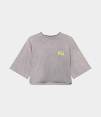Alix the Label raw edge tee s/s mid grey