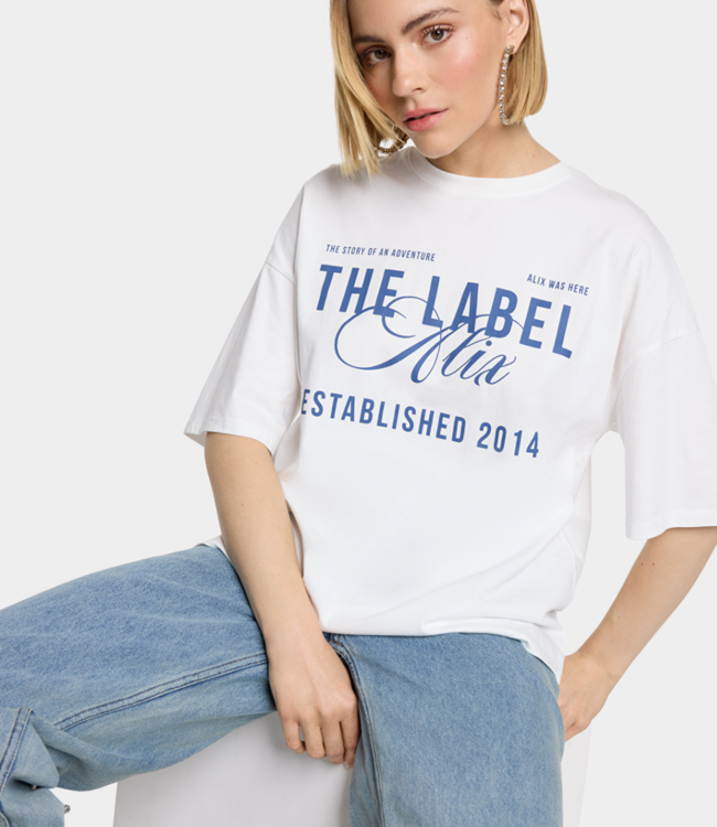 Alix the Label the label tee s/s soft white – Casual T-shirt voor elke