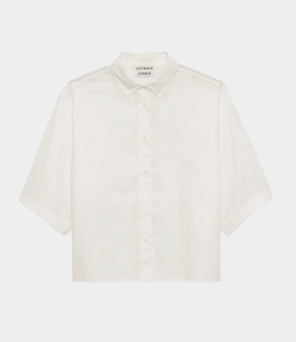 Catwalk Junkie short sleeve blouse with open back off white