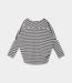 10Days Loose long sleeve tee modal stripes ecru/black 20-776-5203-3006