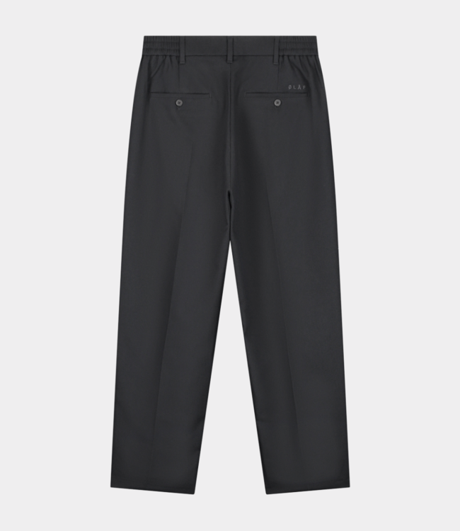 Olaf regular twill pleated chino’s charcoal M220406-CHARCOAL