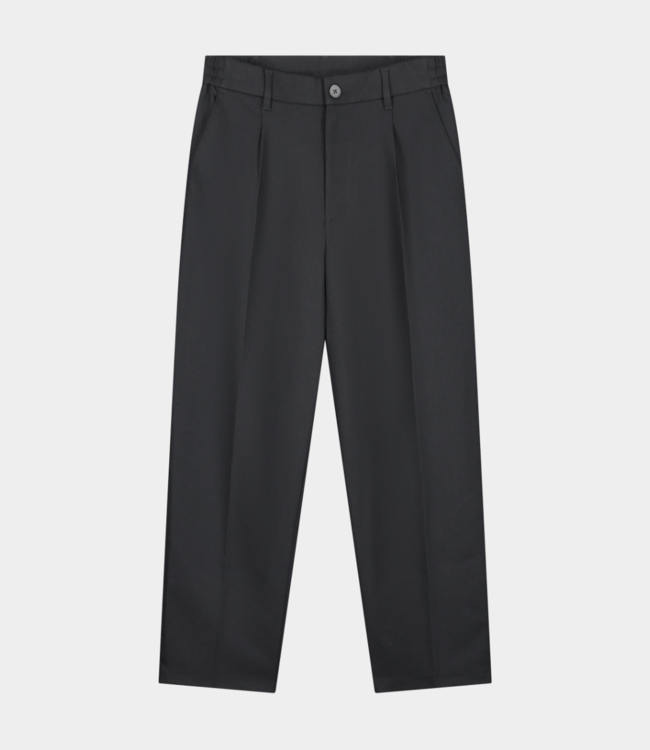 Olaf regular twill pleated chino’s charcoal M220406-CHARCOAL