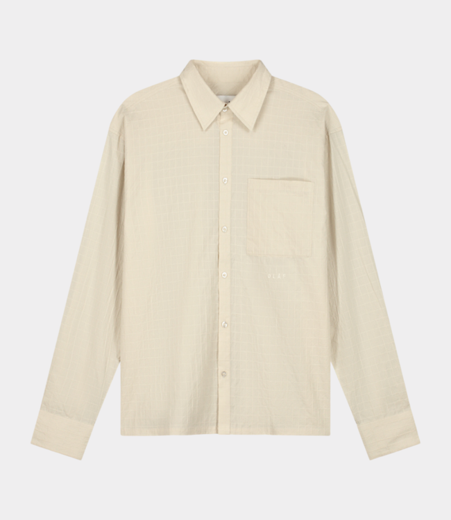 Olaf textured boxy shirt off-white M220305-OFF-WHITE
