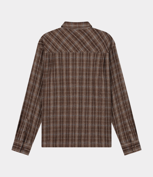 Olaf plaid boxy shirt hot fudge M220304-HOT FUDGE