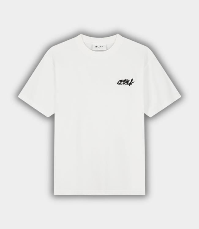 Olaf script graphic tee optical white M220114-OPTICAL WHITE