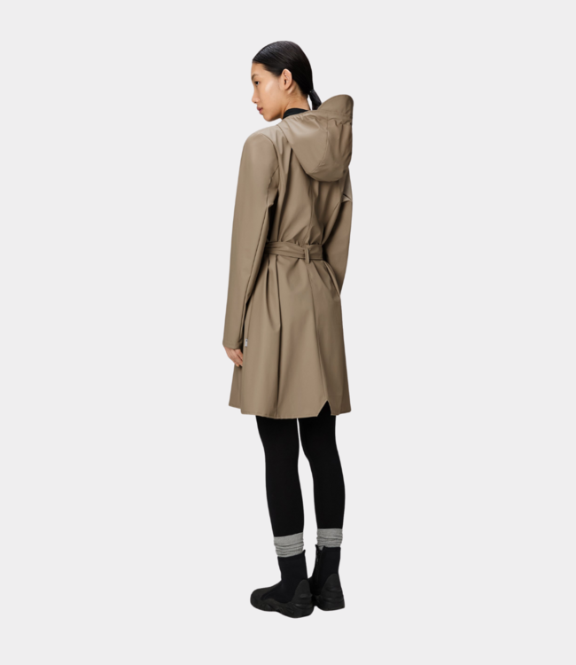 Rains Curve Long Jacket W Beige