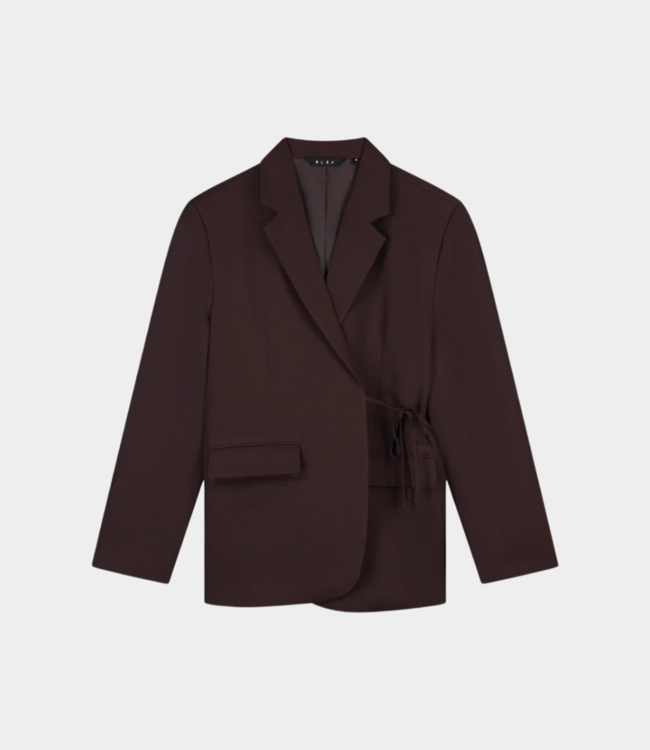 Olaf Tie detail tailored blazer hot fudge W220504-HOT FUDGE