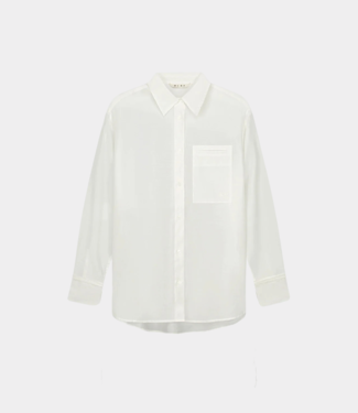 Olaf Semi-sheer tie detail shirt off-white