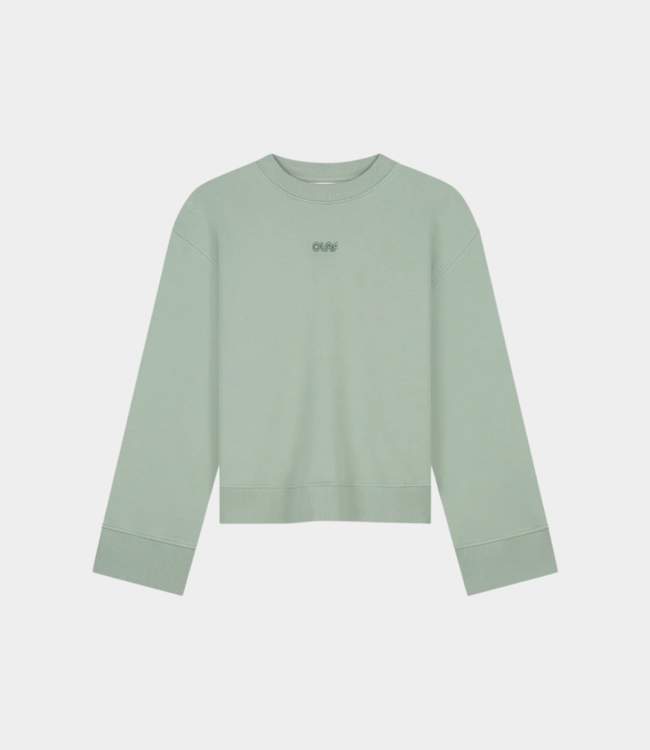 Olaf Retro logo crewneck green milieu W220202-GREEN MILIEU