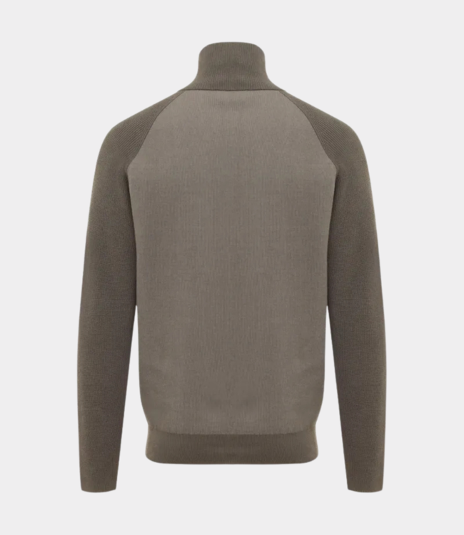 Genti Turtle zip knit brown K3159-3278-144