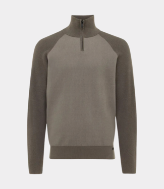 Genti Turtle zip knit brown