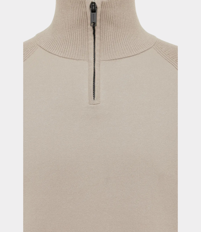 Genti Turtle zip knit brown K3159-3278-042