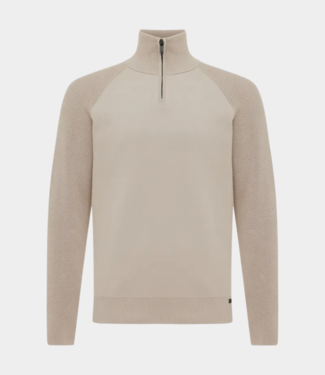 Genti Turtle zip knit brown