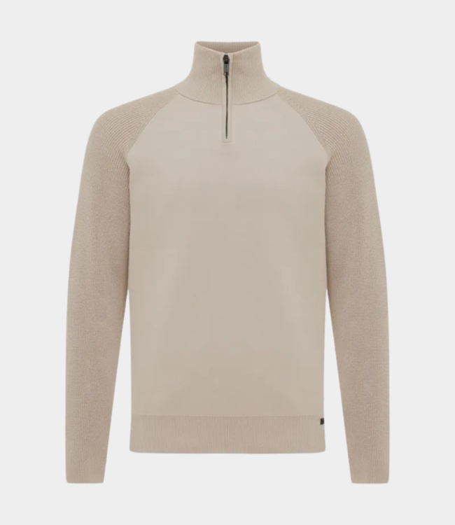 Genti Turtle zip knit brown K3159-3278-042