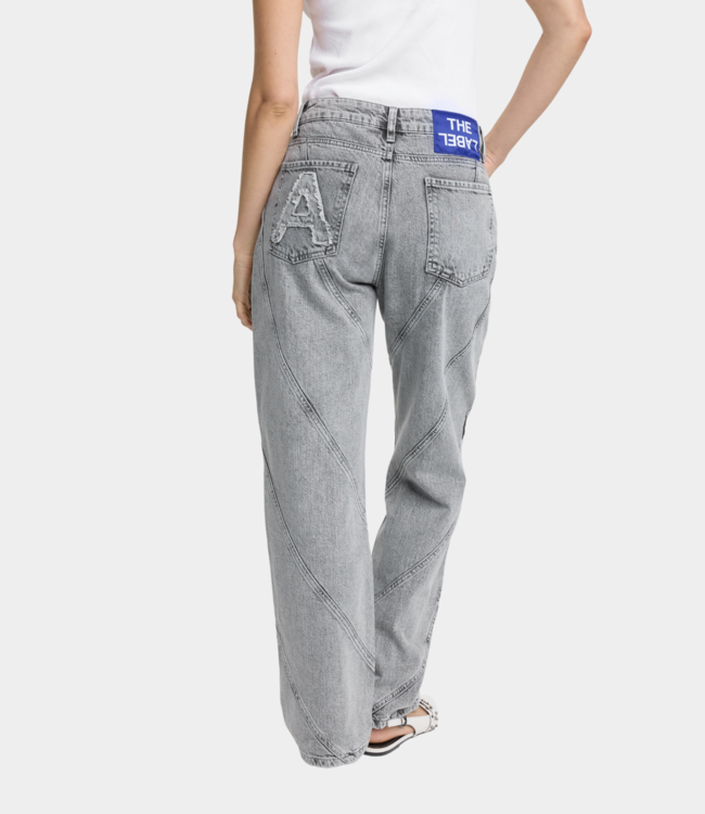 Alix the Label Cutseams denim pant grey washed – Modern pants with slee