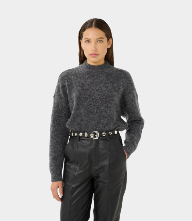 Gestuz debbiegz pullover knit charcoal melange 10909330-106286