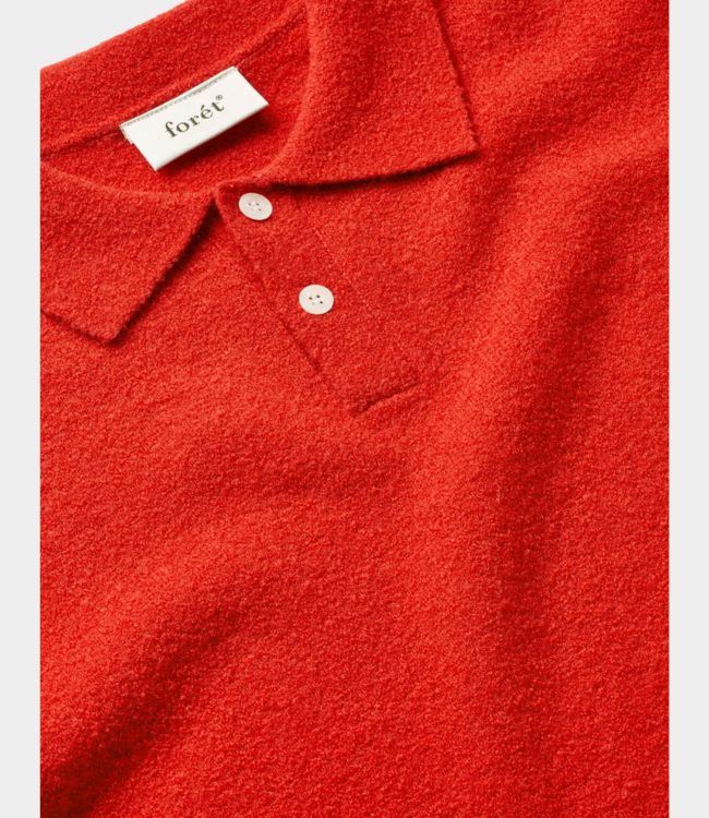 Foret timber brushed polo knit red F7036-RED